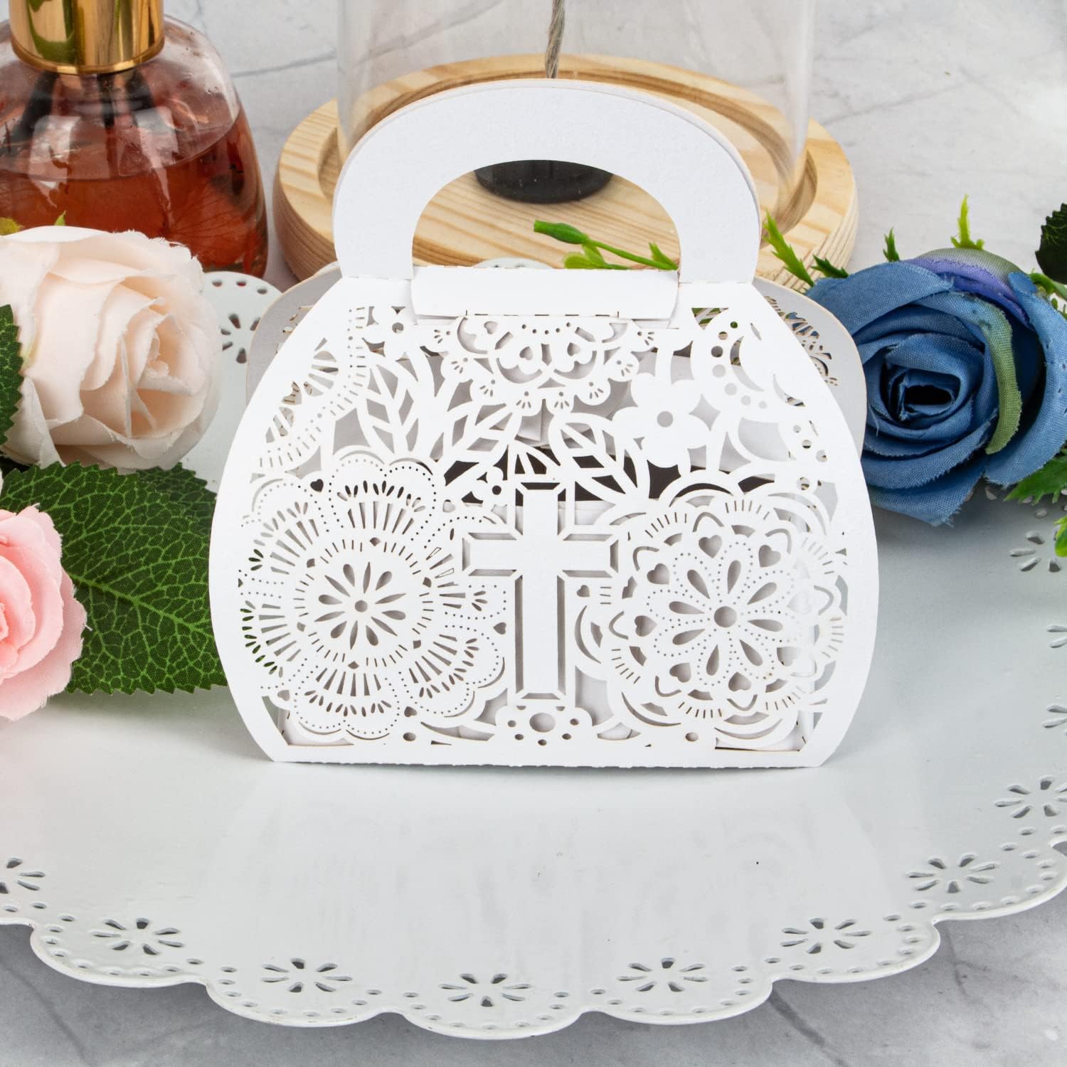25PCS Shiny Cross Favor Boxes for Parties