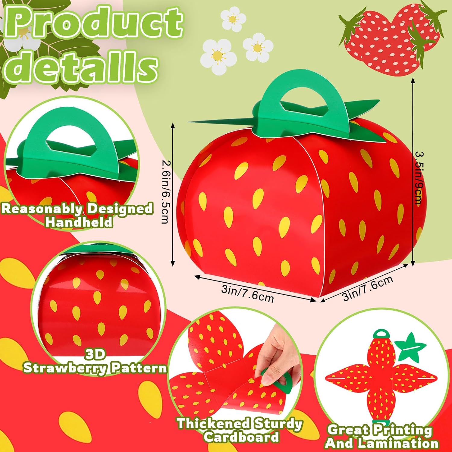 TaoBary 36 Piece Strawberry Favor Boxes