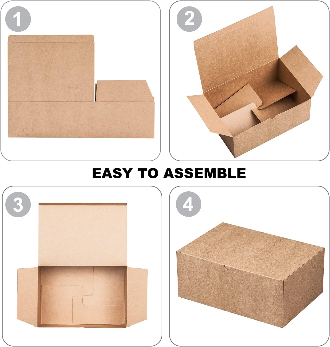 10 Pack Brown Gift Boxes with Twine for Events
