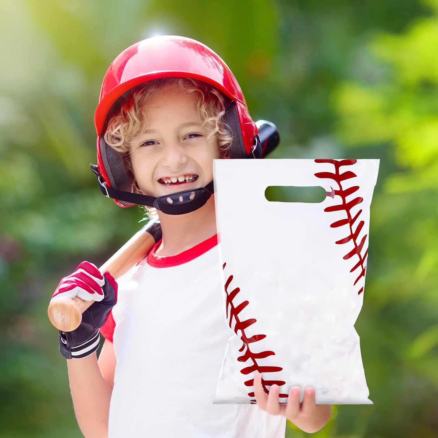 Yeaqee 50 Pack Baseball Gift Bags with Handle