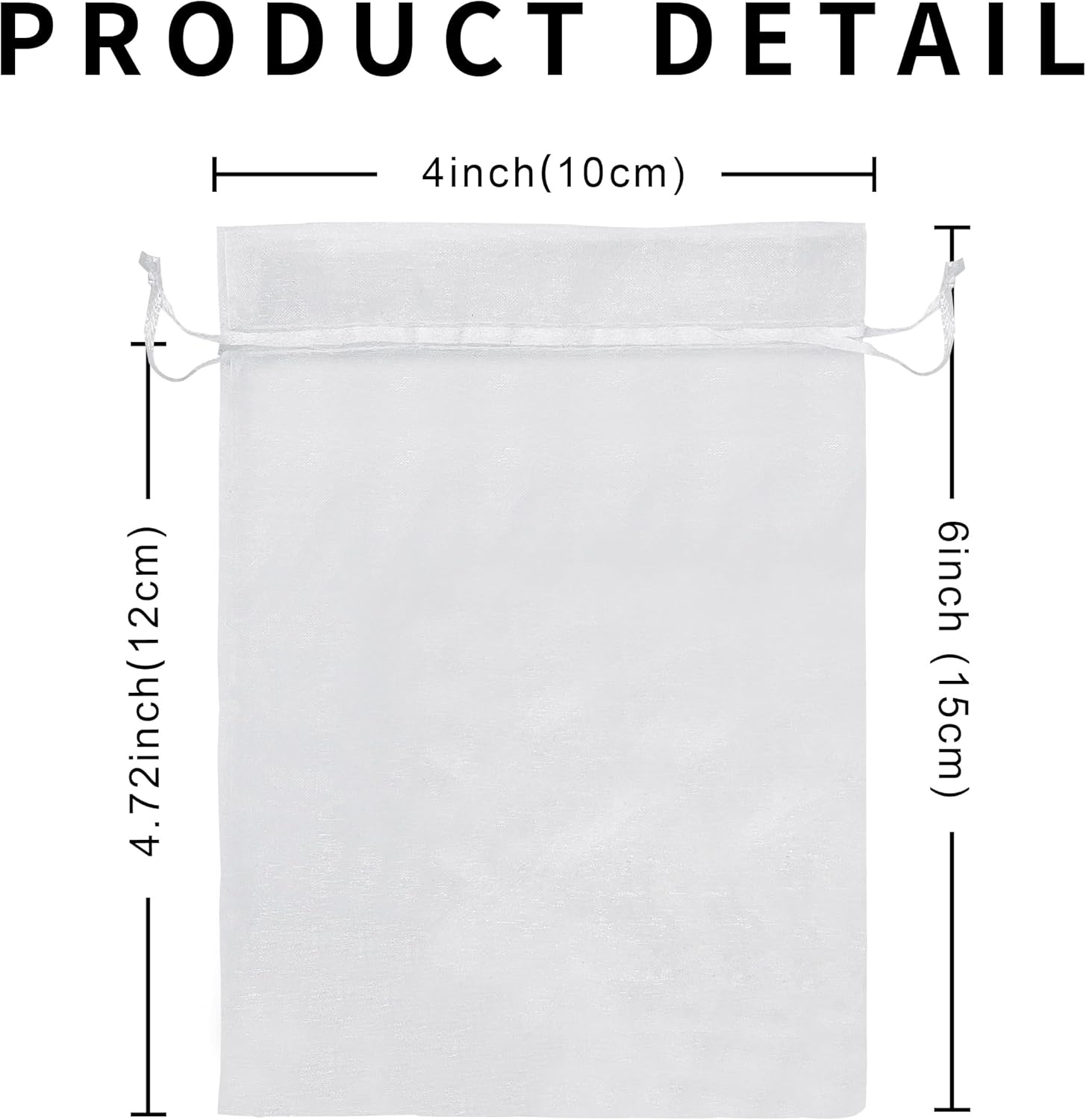 100PCS White Organza Gift Bags 4x6 Inch Wedding Favor Pouches