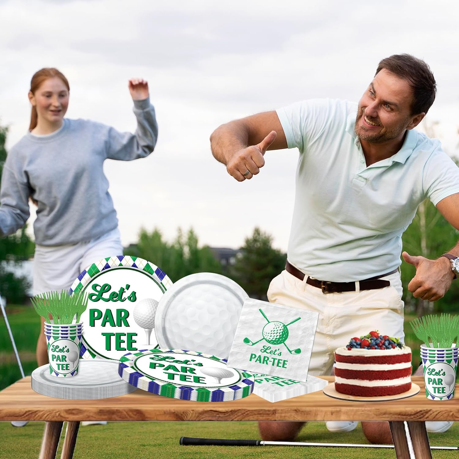 Dydamud Golf Party Supplies 140pcs Tableware Set