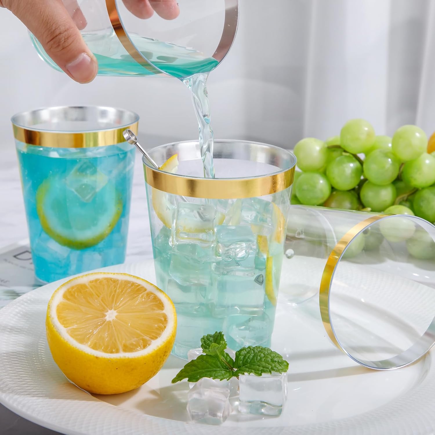 Supernal 200pcs Gold Plastic Cups for Parties