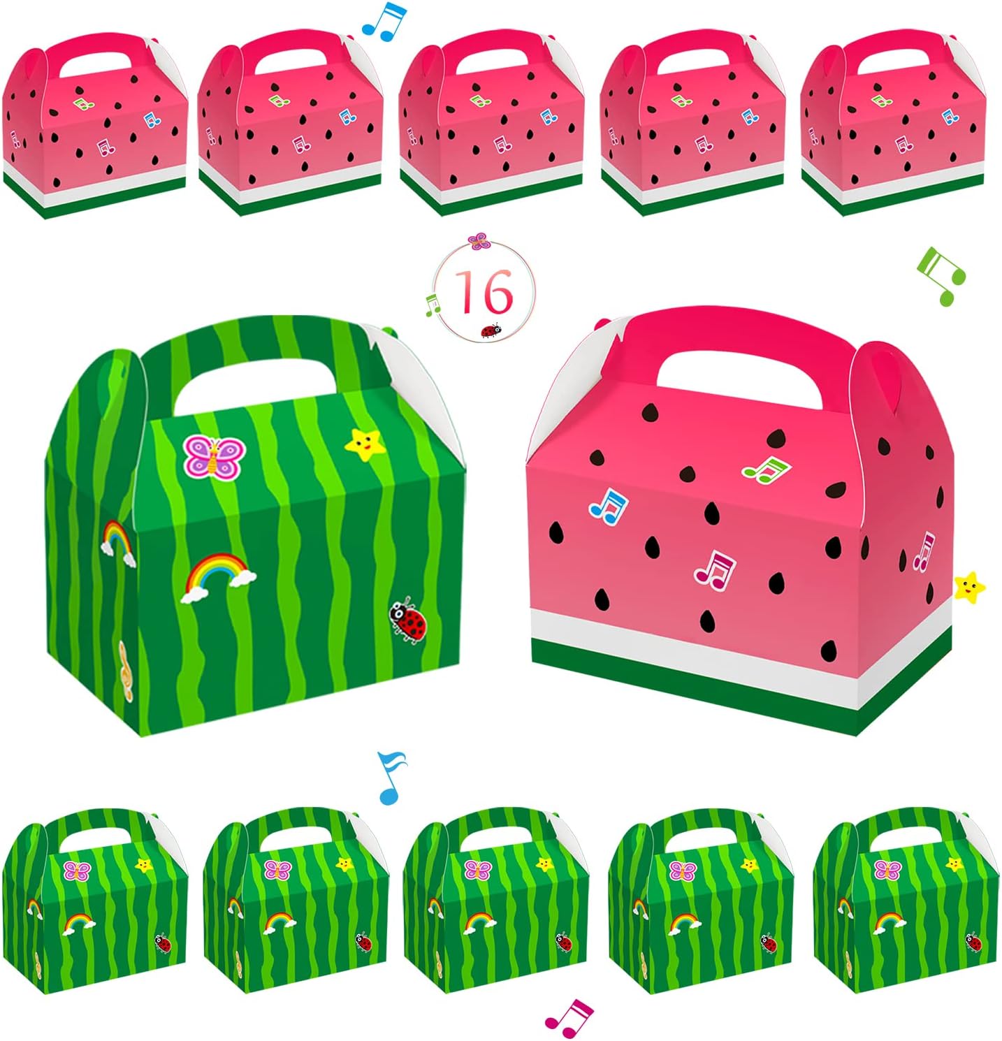 16 Pcs Cartoon Melon Candy Bags for Kids Parties