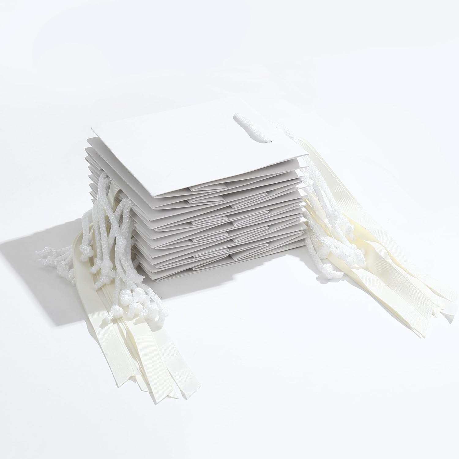 SHYRABBIT 10pcs White Gift Bags with Handles