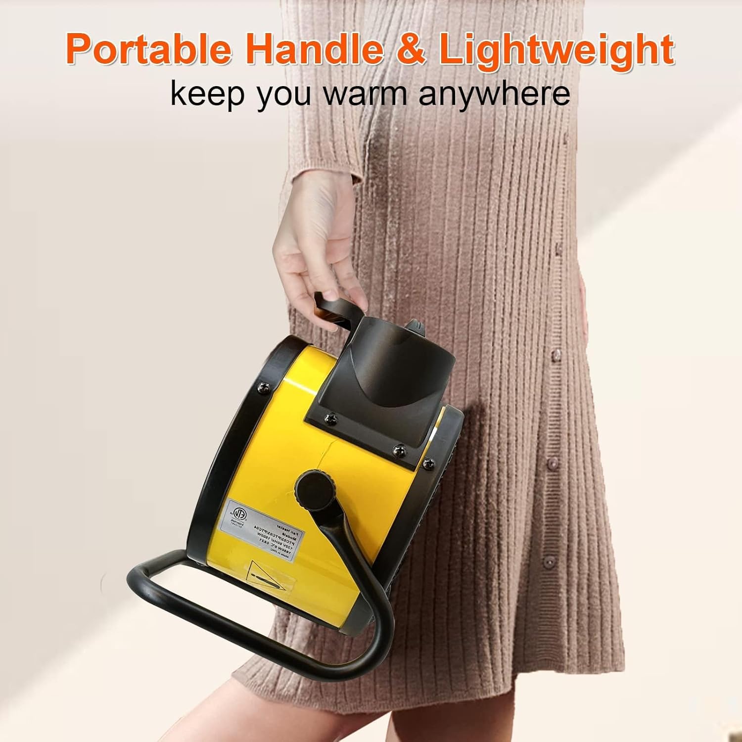 Electric Patio Heater with Adjustable Thermostat and PTC Technology