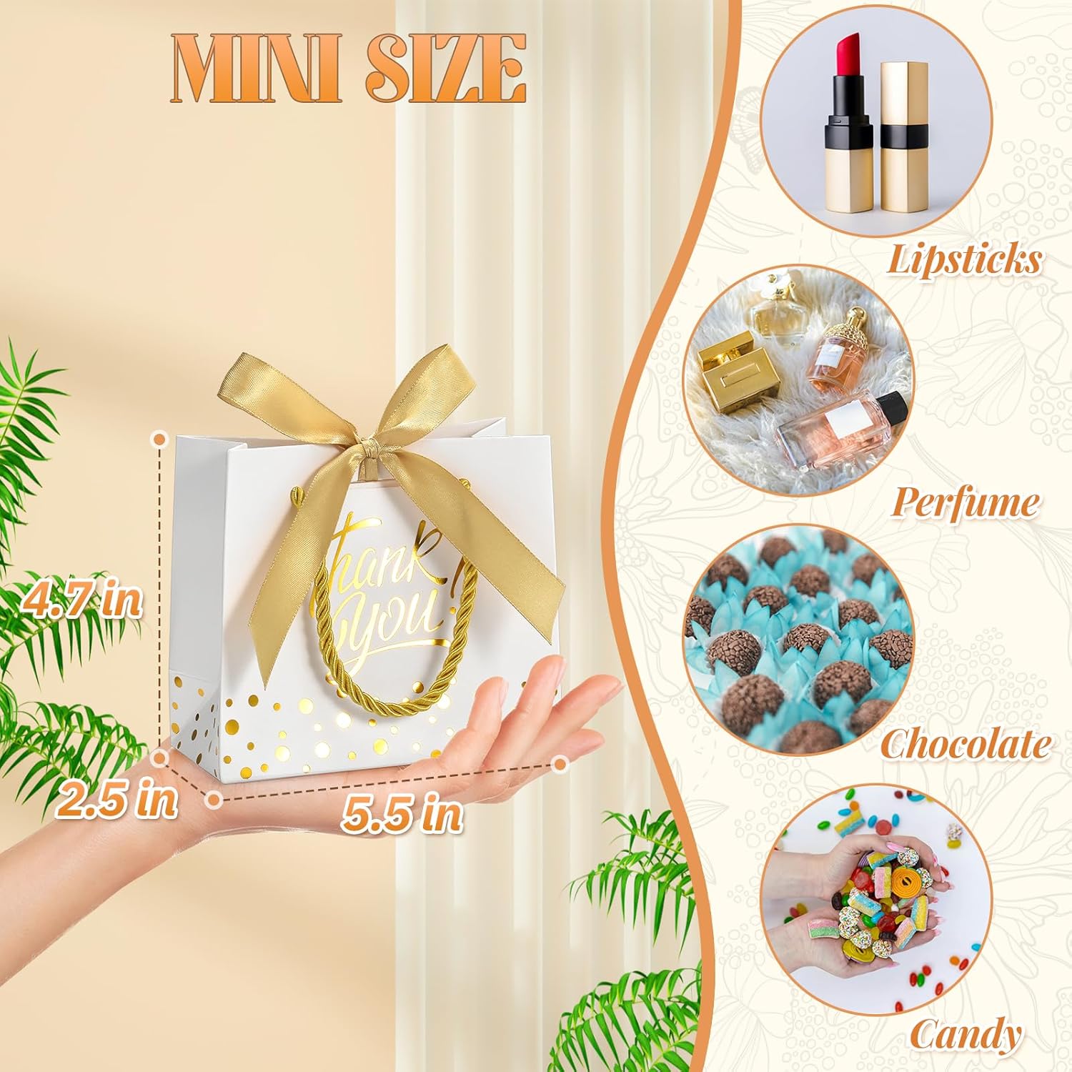 EQOREIIN Small Thank You Gift Bags 50pcs