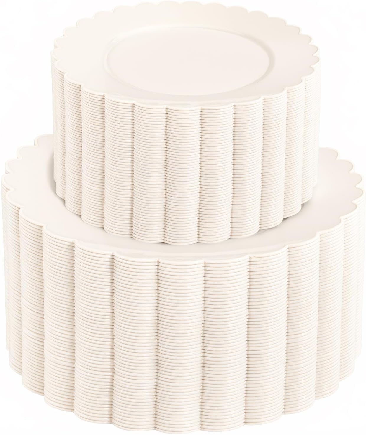 Supernal 100pcs Ivory Plastic Plates for Party