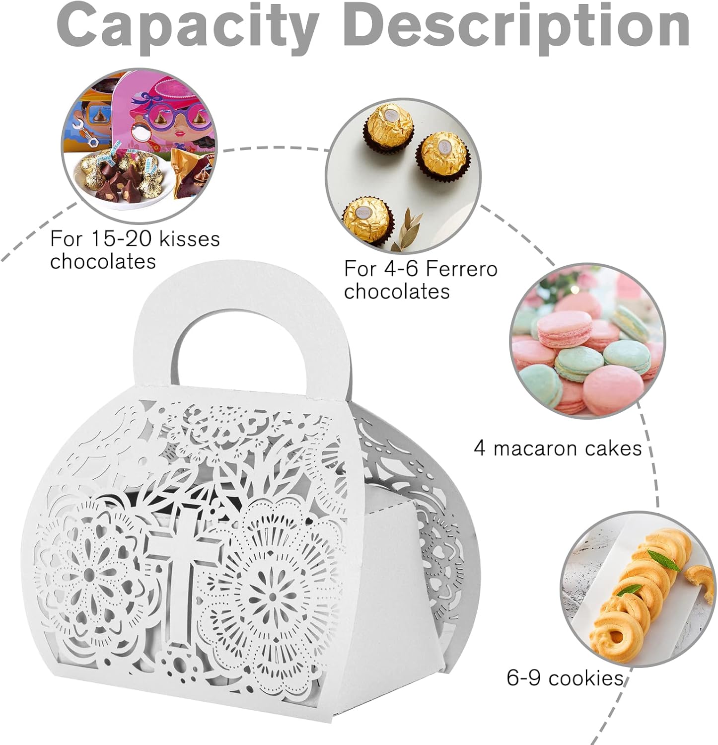 25PCS Shiny Cross Favor Boxes for Parties