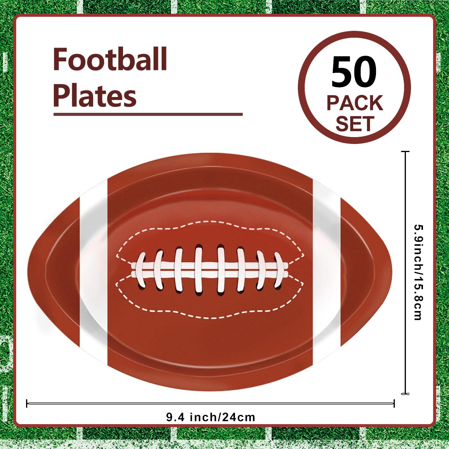50Pcs Football Shaped Disposable Paper Plates