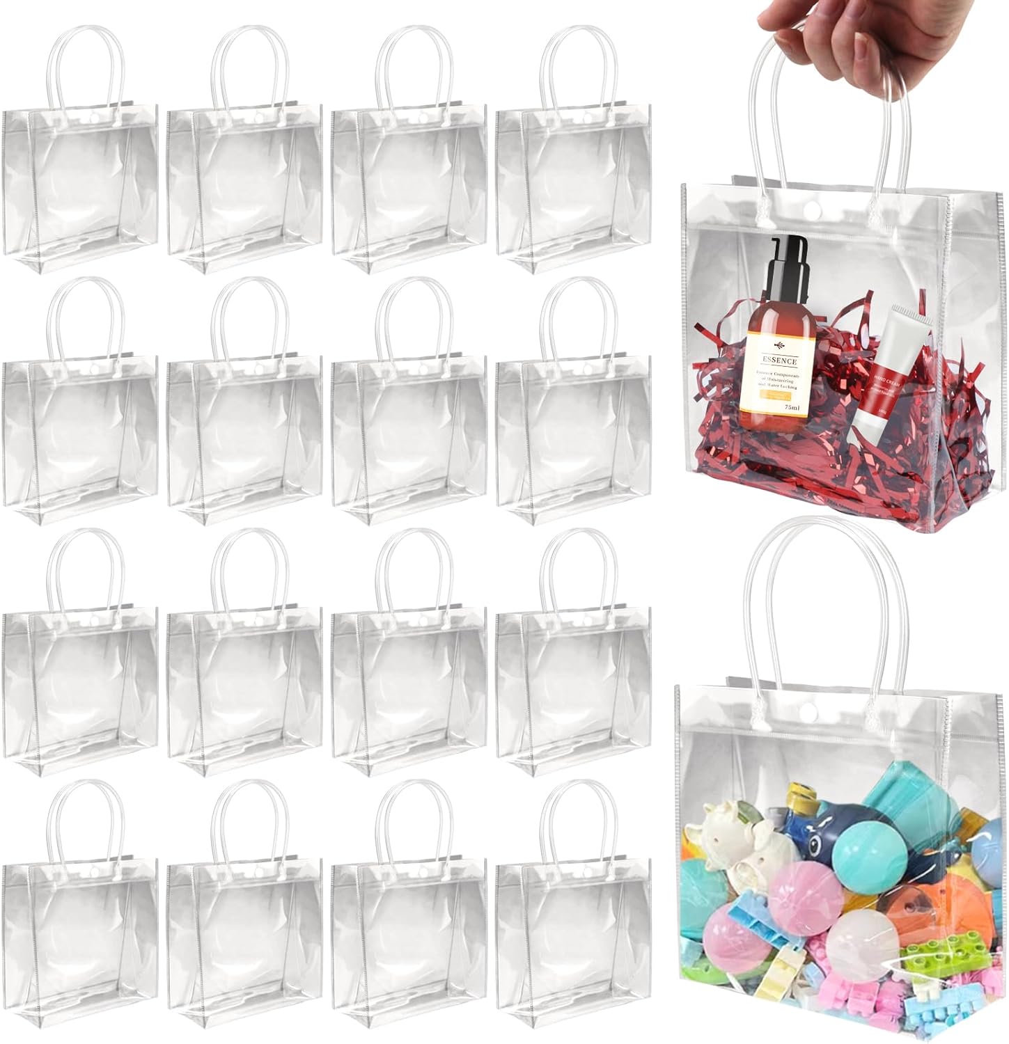 BadenBach 16 Pack Clear Gift Bags with Handles