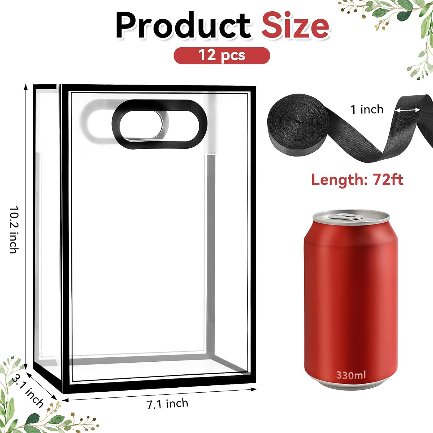 Ohuimrt 12 Pack Clear Plastic Gift Bags with Handles 1