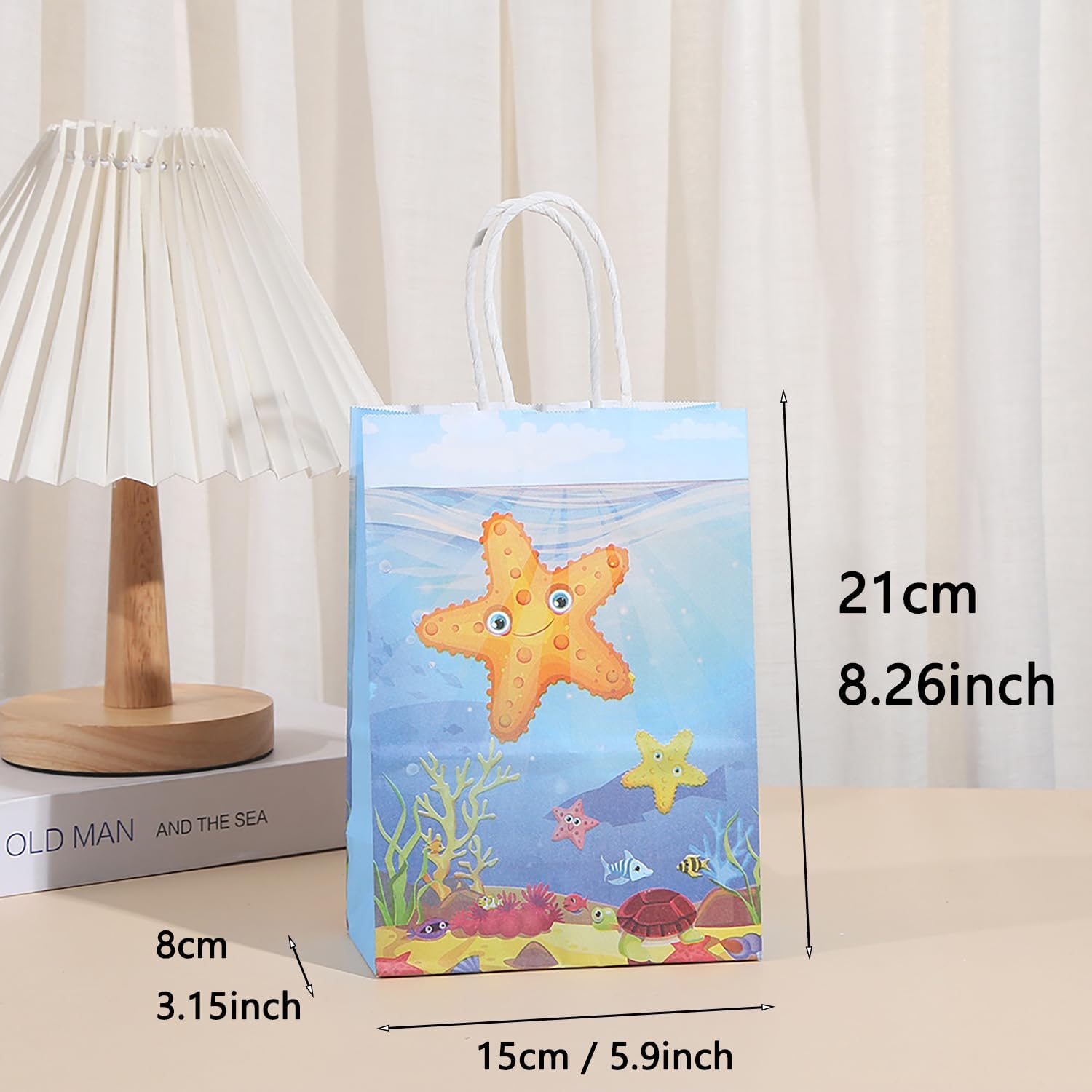 Blue Sea Animal 24pc Gift Bags with Handles