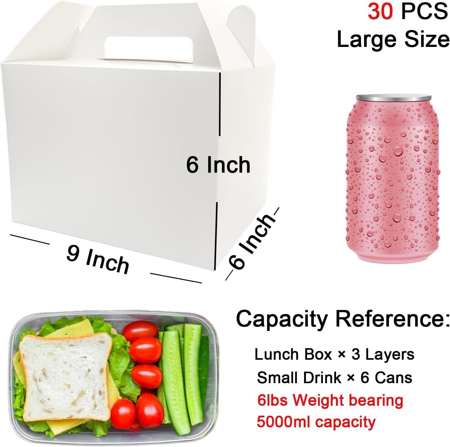 Unarty 30 Pcs Large Gable Treat Boxes