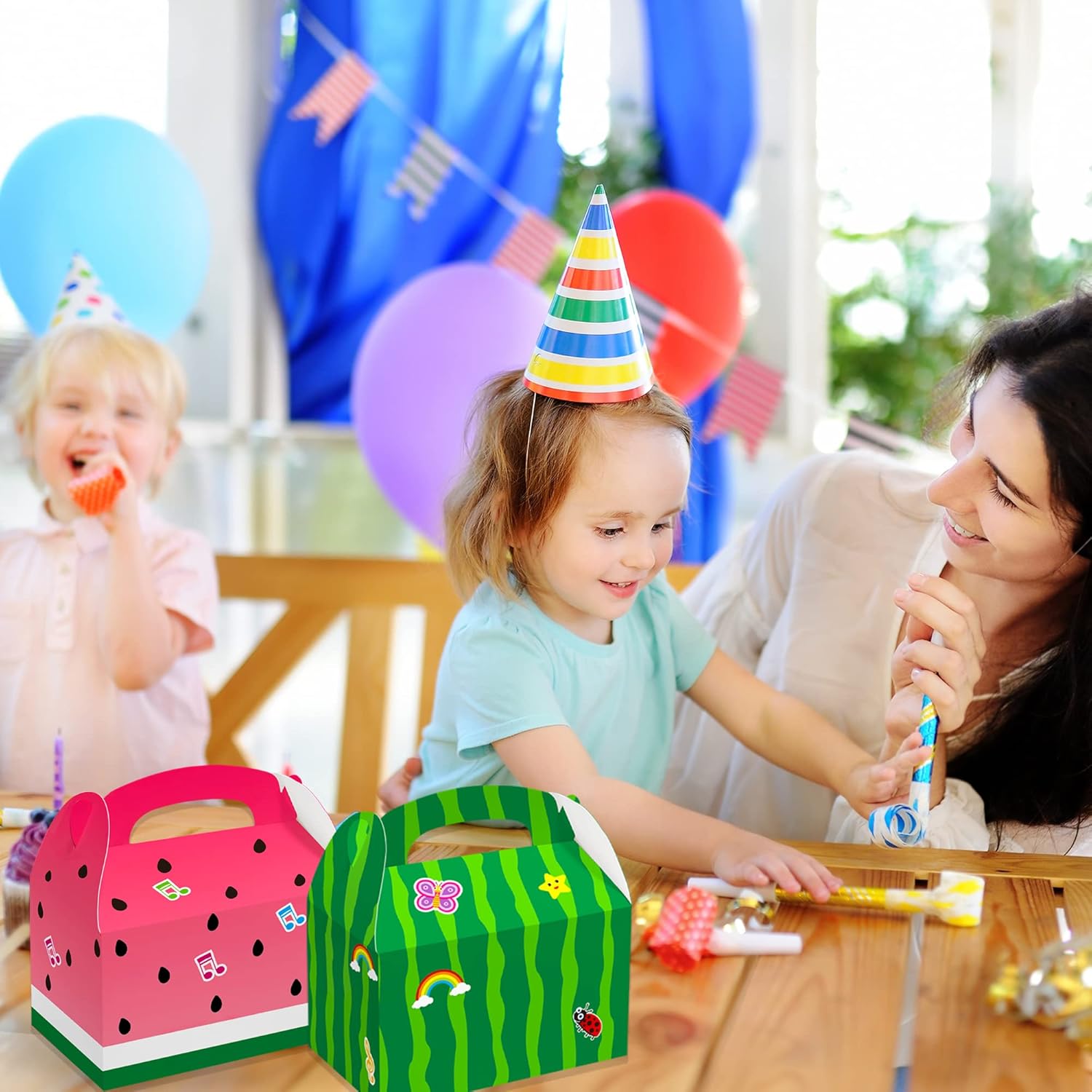 16 Pcs Cartoon Melon Candy Bags for Kids Parties