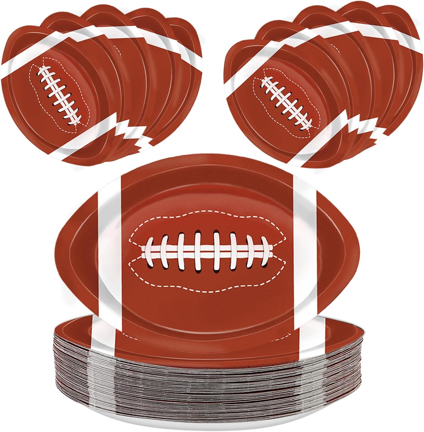 50Pcs Football Shaped Disposable Paper Plates