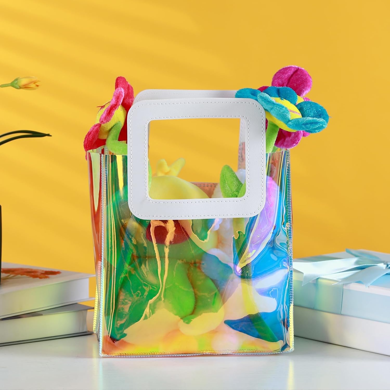 20 Pcs Reusable Holographic Gift Bags with Handle