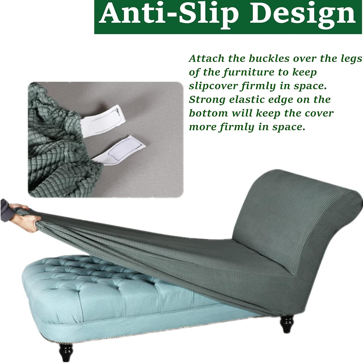 Stretch Chaise Lounge Cover for Indoor Furniture Protection