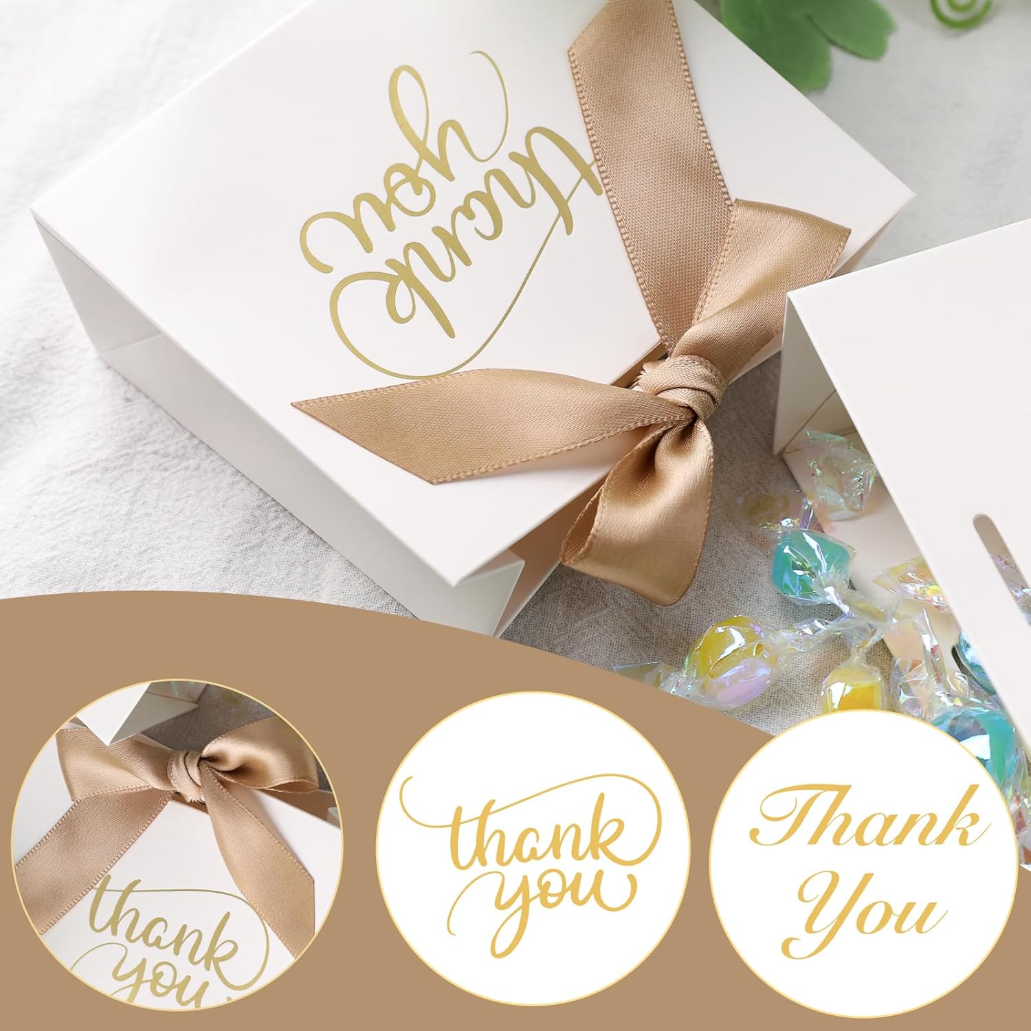 VGOODALL 24PCS Thank You Gift Bags with Bow