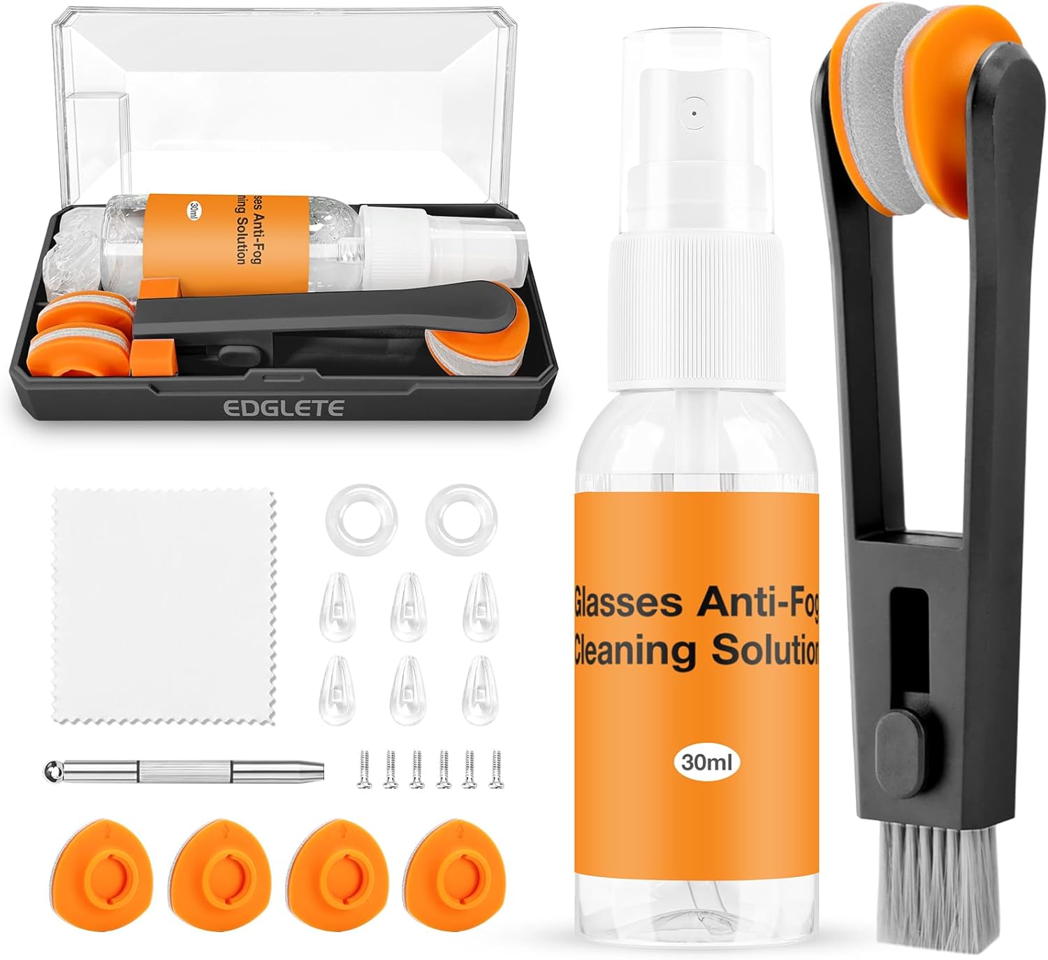Edglete Glasses Cleaner Kit with Anti Fog Spray and Microfiber Cloth