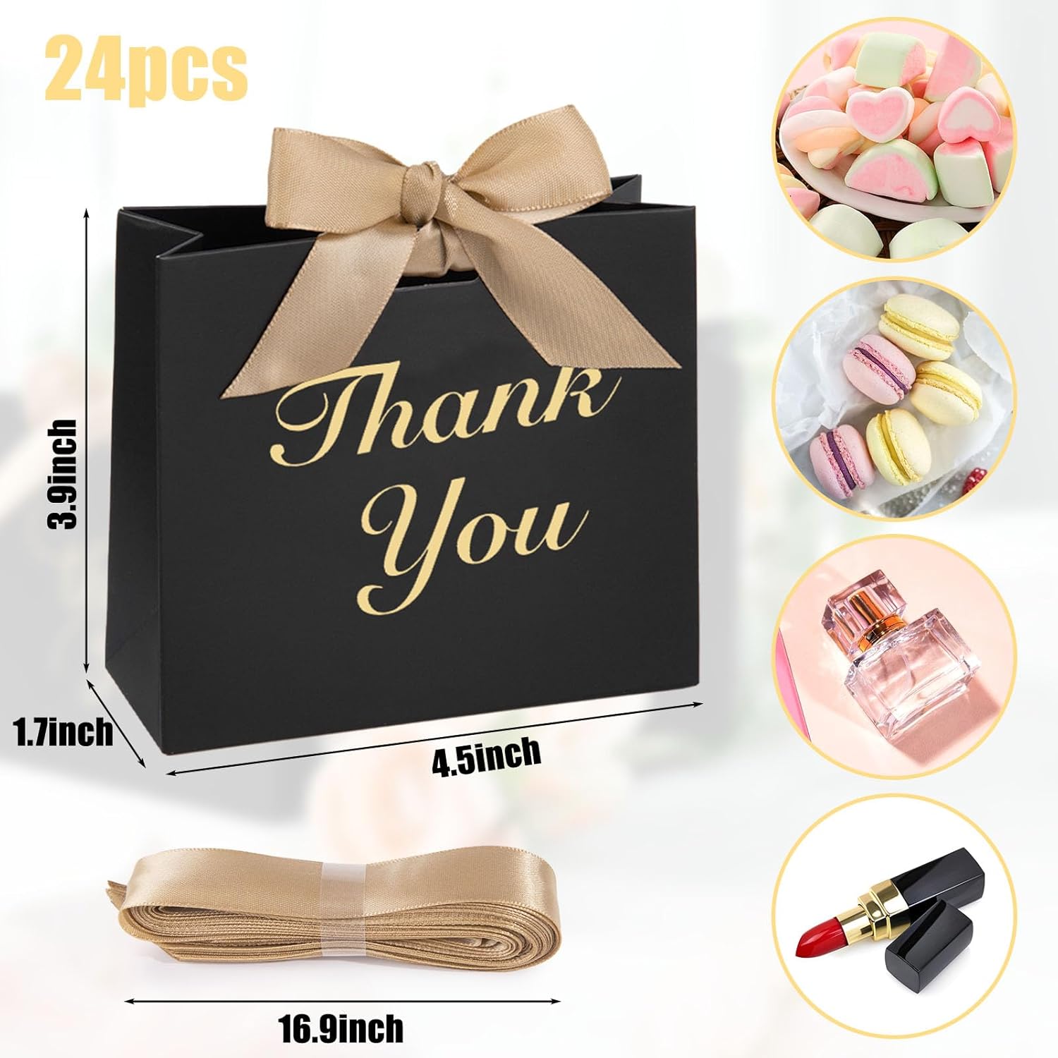VGOODALL 24PCS Mini Party Favor Bags with Bow Ribbon 1