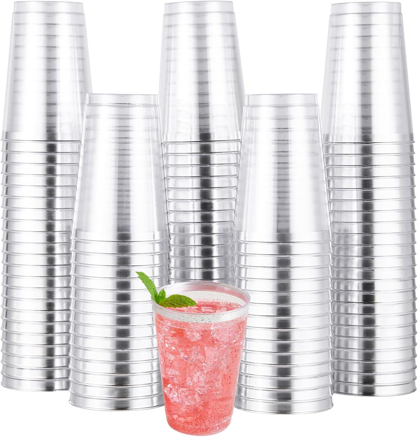 JOLLY CHEF 100 Pack Silver Rimmed Disposable Cups