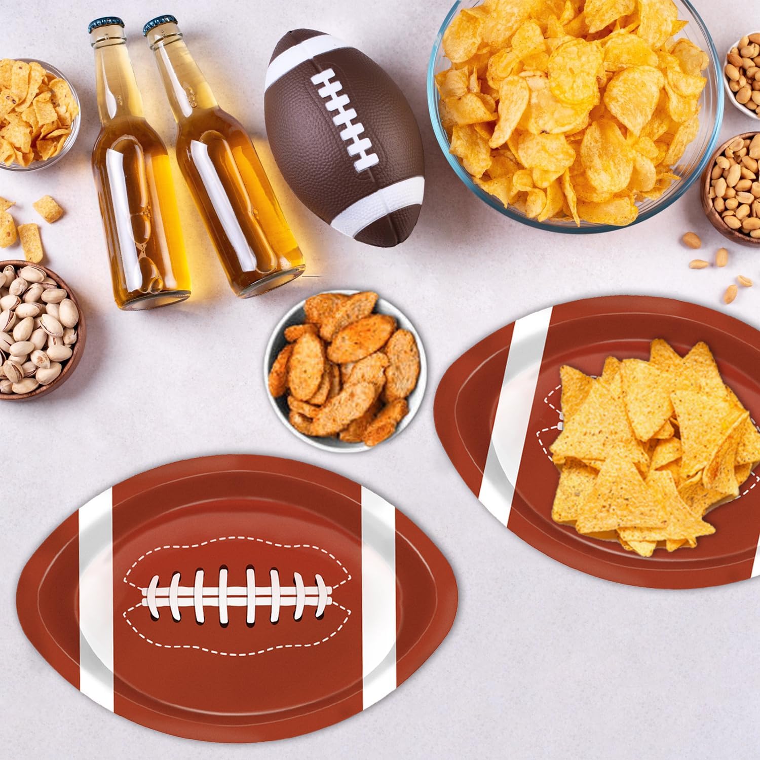 50Pcs Football Shaped Disposable Paper Plates