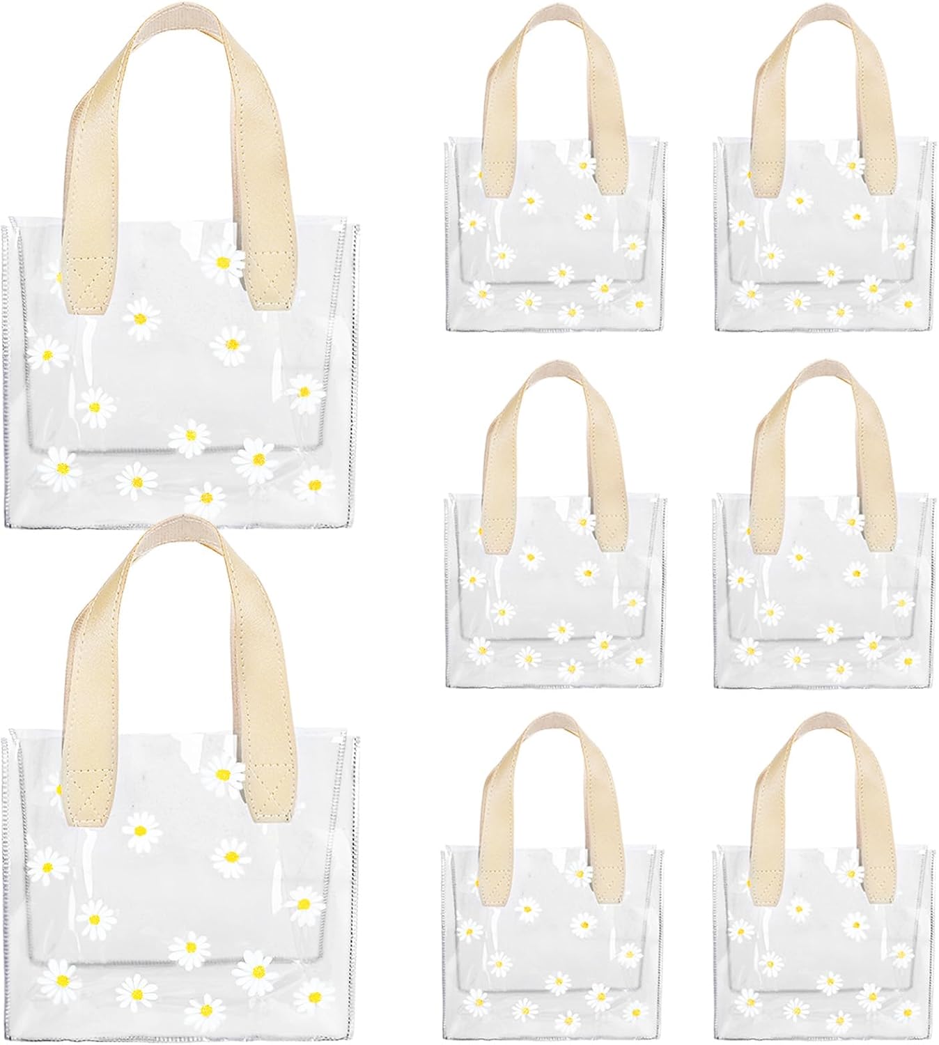 Whaline 12Pcs Clear PVC Gift Bags with Handle