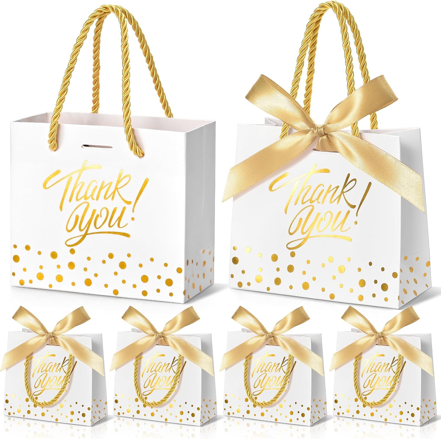 EQOREIIN Small Thank You Gift Bags 50pcs