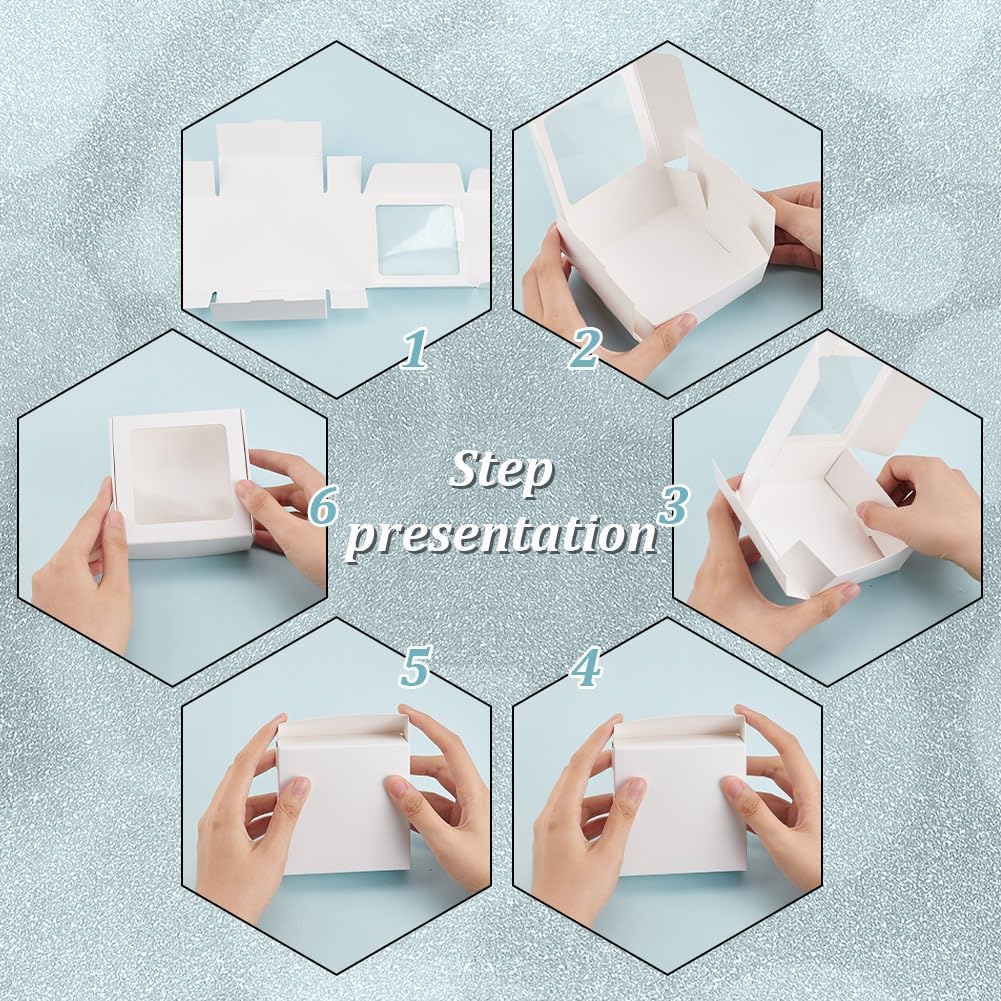 BENECREAT 20 Pack Clear Window Gift Boxes