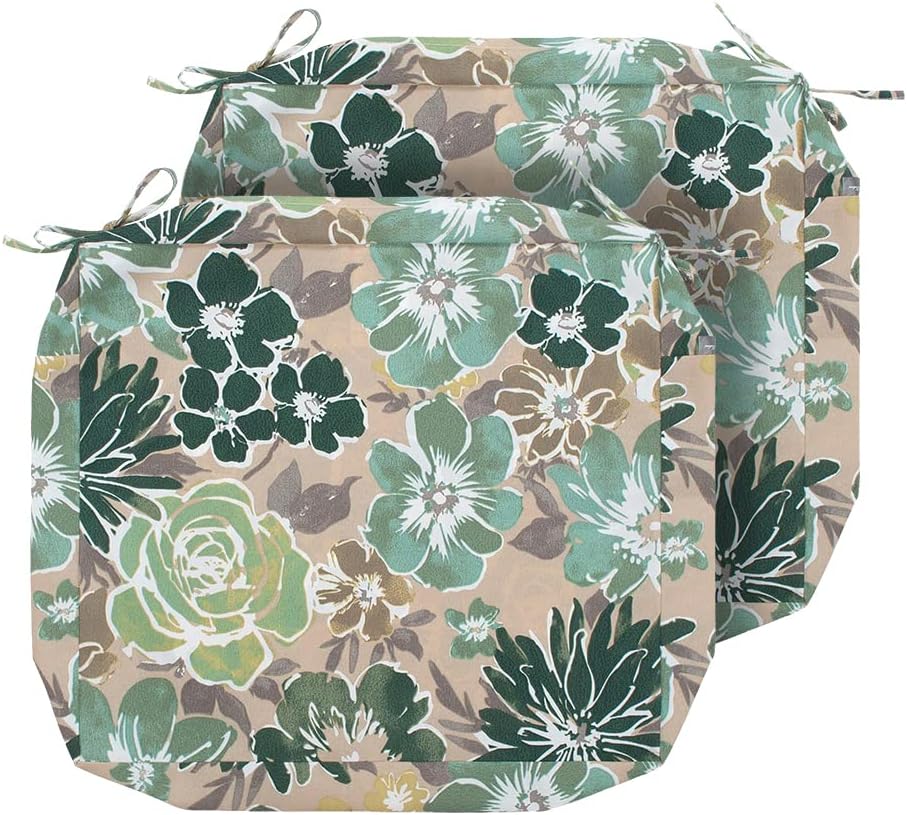 Magpie Fabrics Green Floral Cushion Covers Set of 2