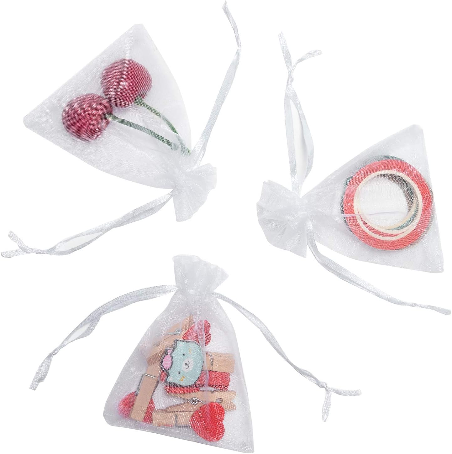 Tendwarm 100 Pcs 3x4 Inch Sheer Organza Gift Bags with Drawstring