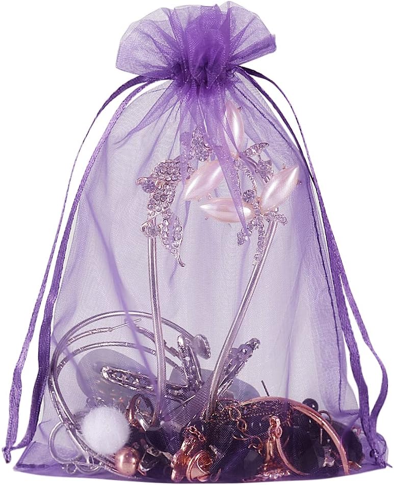 HRX Package 100pcs Purple Organza Gift Bags
