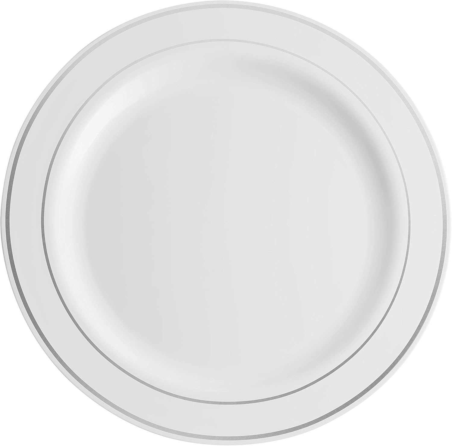100 Silver Plastic Plates Set for Party Wedding