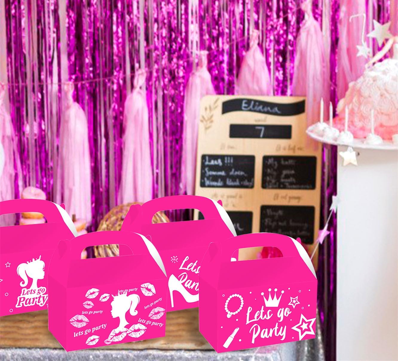 JeVenis Pink Candy Boxes Party Supplies