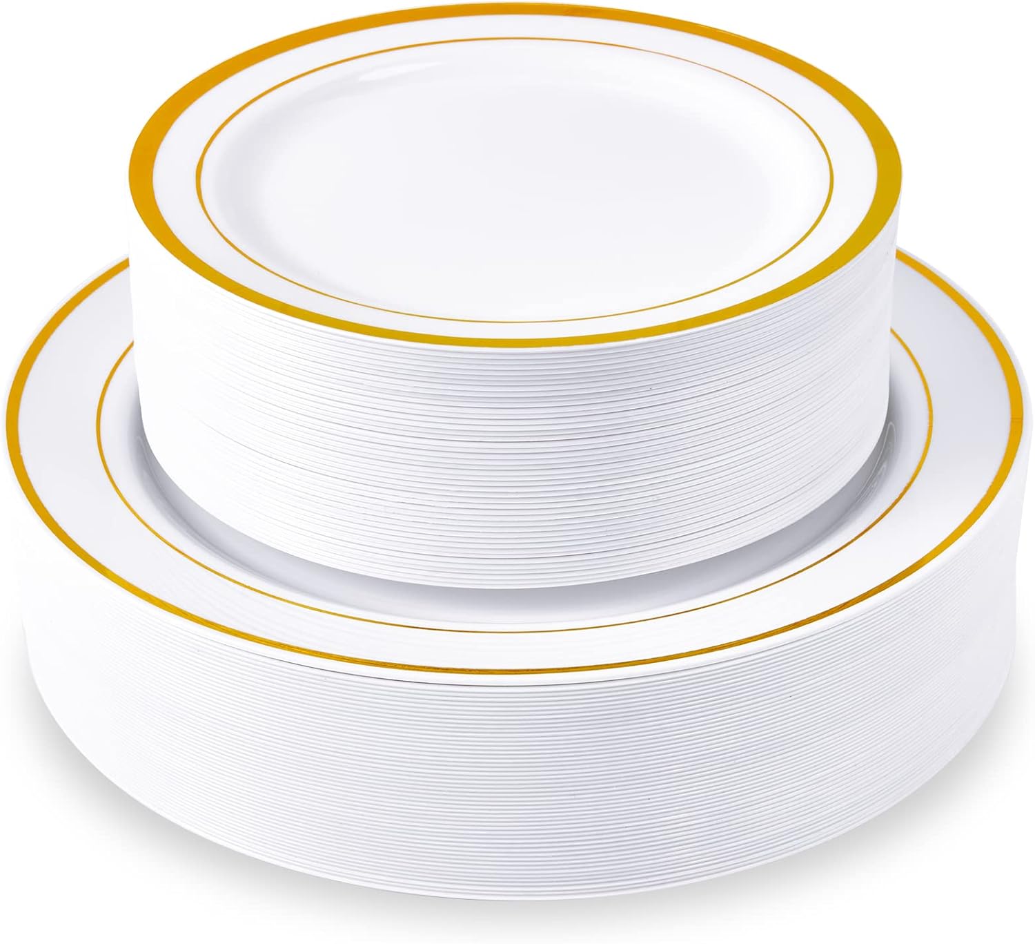 JollyPack 100 Piece Gold Plastic Party Plates