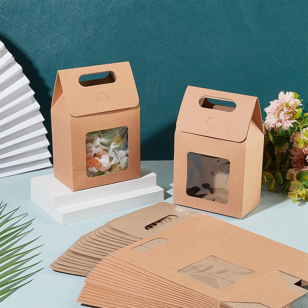 PH PandaHall 24pcs Clear Window Gift Boxes for Treats
