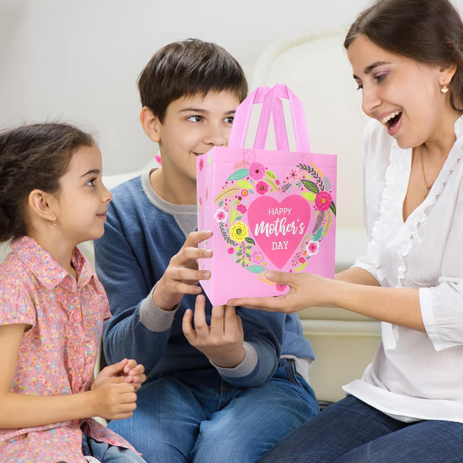 HADDIY Mothers Day Tote Gift Bags 16 Pcs Floral Design