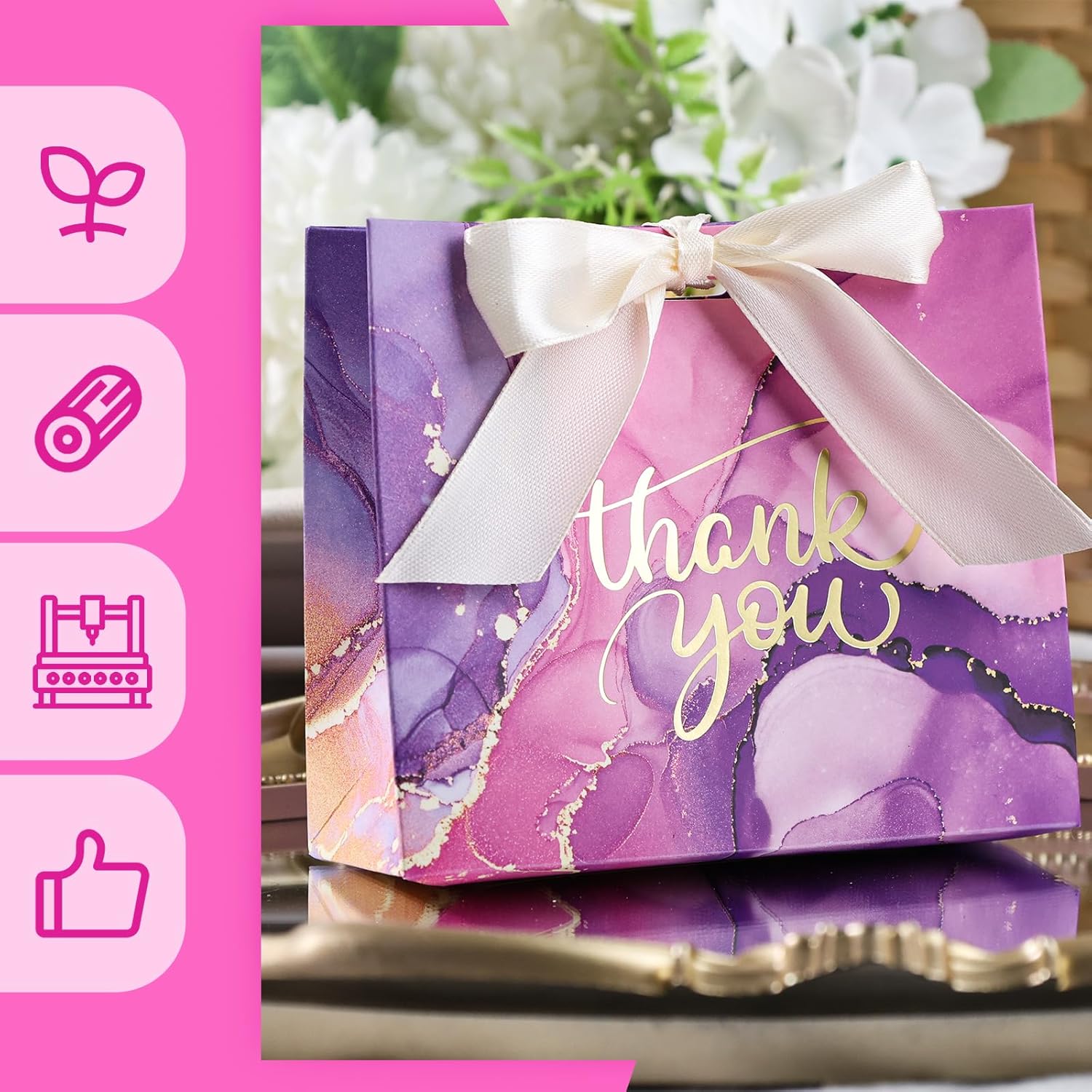 VGOODALL 24PCS Mini Party Favor Bags with Bow Ribbon