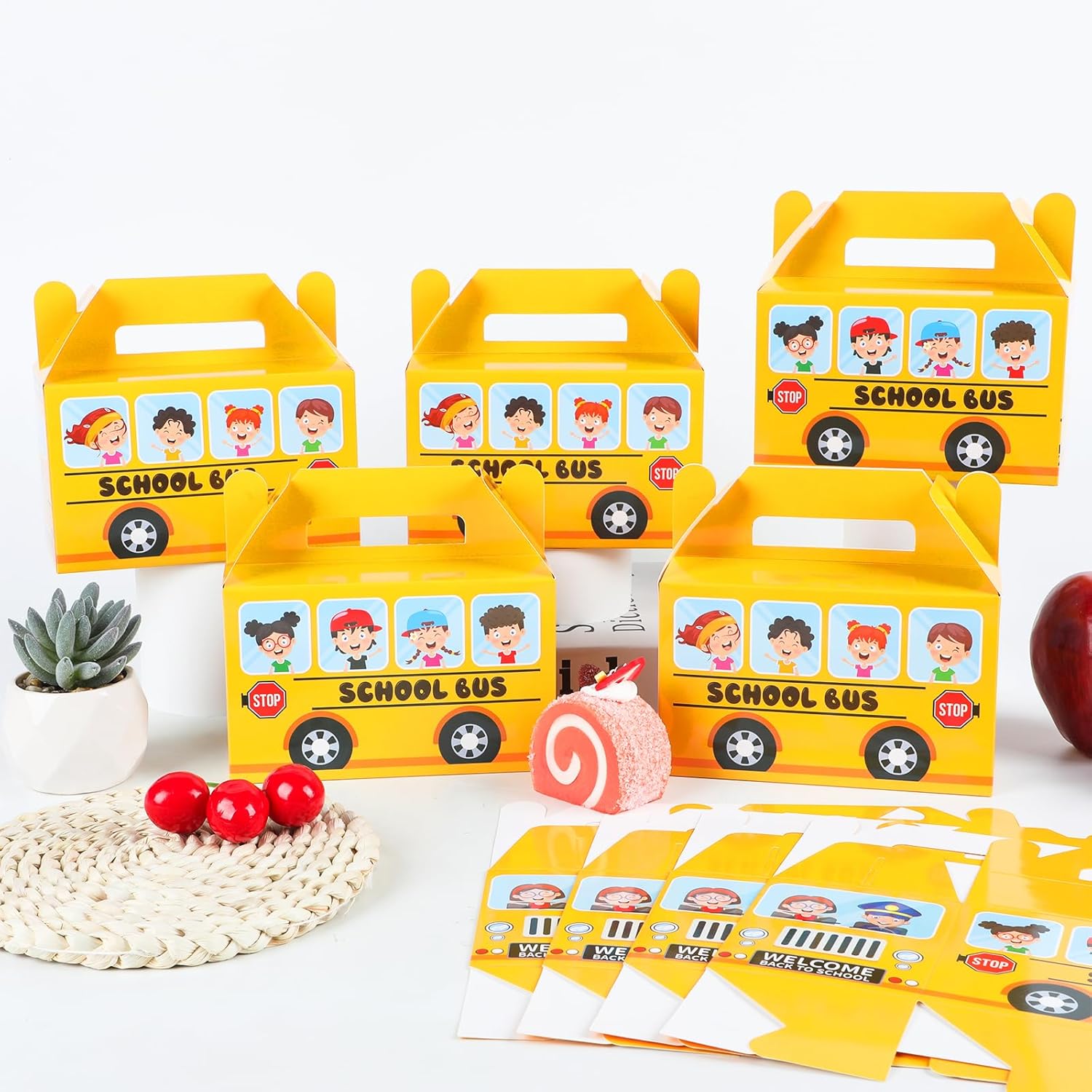 24Pcs School Bus Gift Boxes for Kids Party Favor
