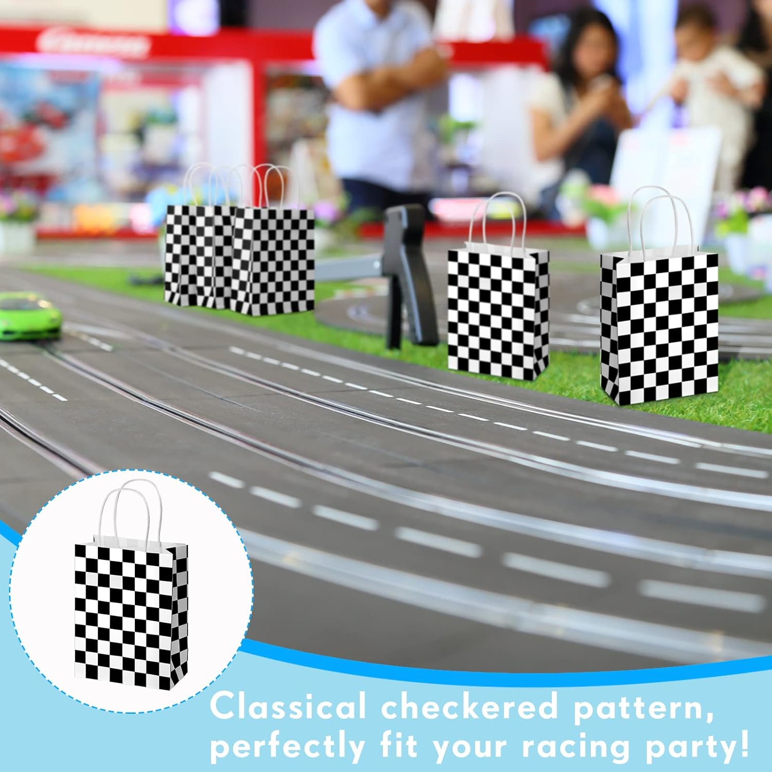 Gersoniel 24 Checkered Race Treat Bags with Handle
