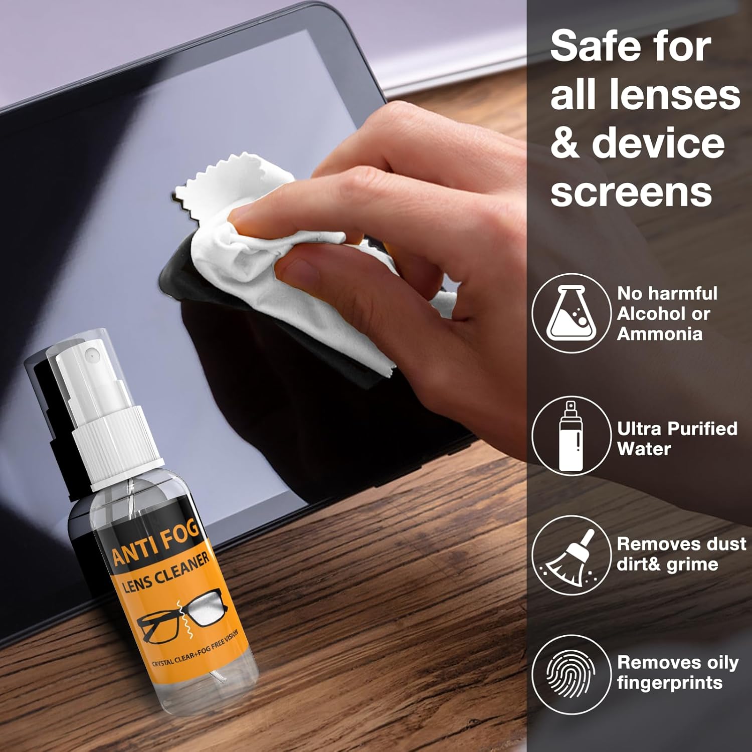 Maxsure 3 in 1 Eye Glasses Cleaner Kit Portable Black