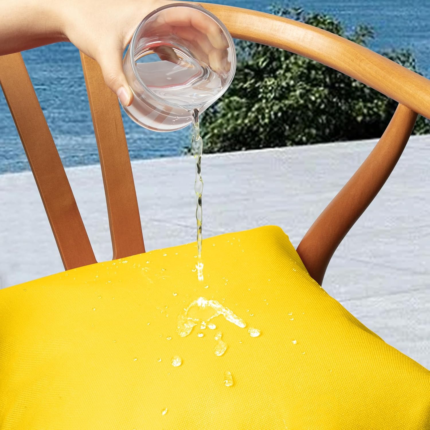 Pack of 4 Waterproof Square Throw Pillow Covers for Patio