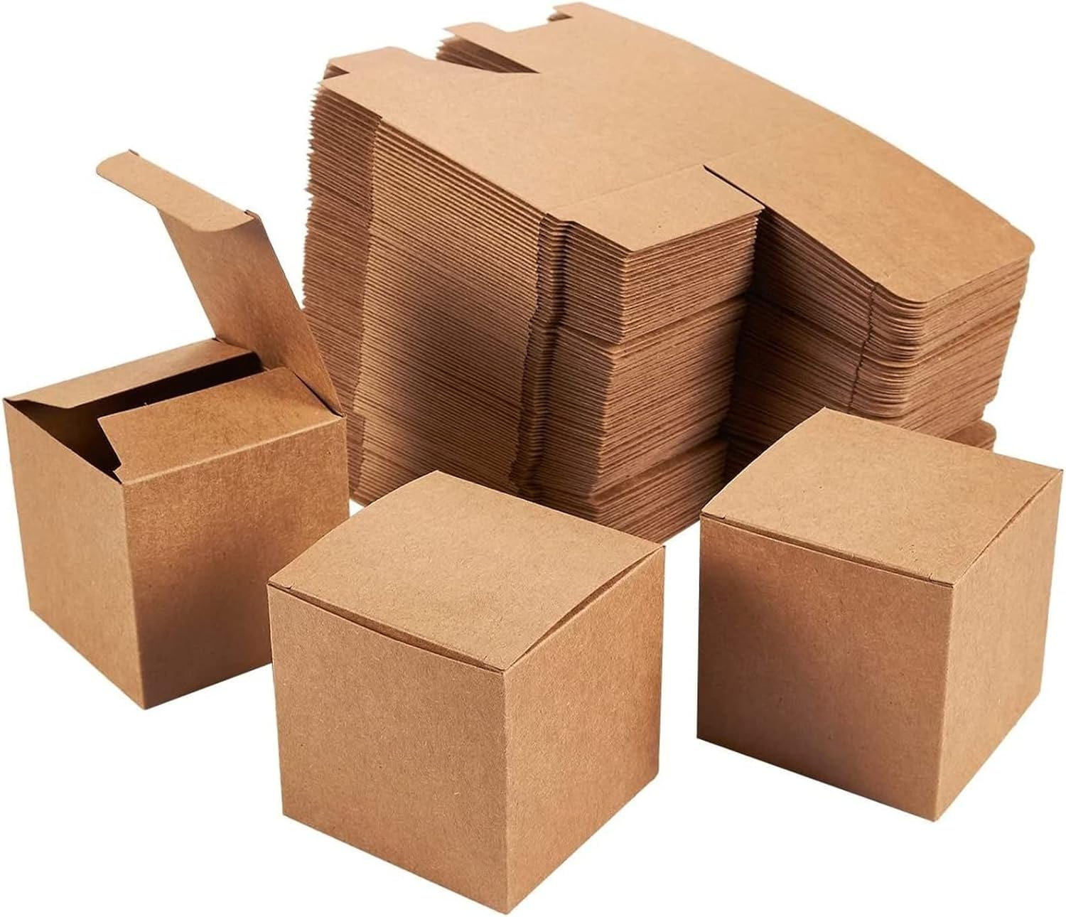 Juvale 100 Pack Brown 3x3x3 Inch Gift Boxes with Lids