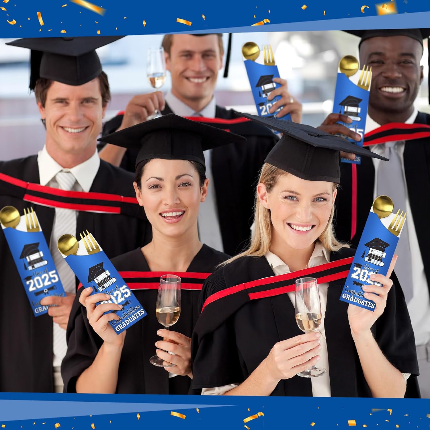 DTOFOOT 120 Pcs Graduation Silverware Bag