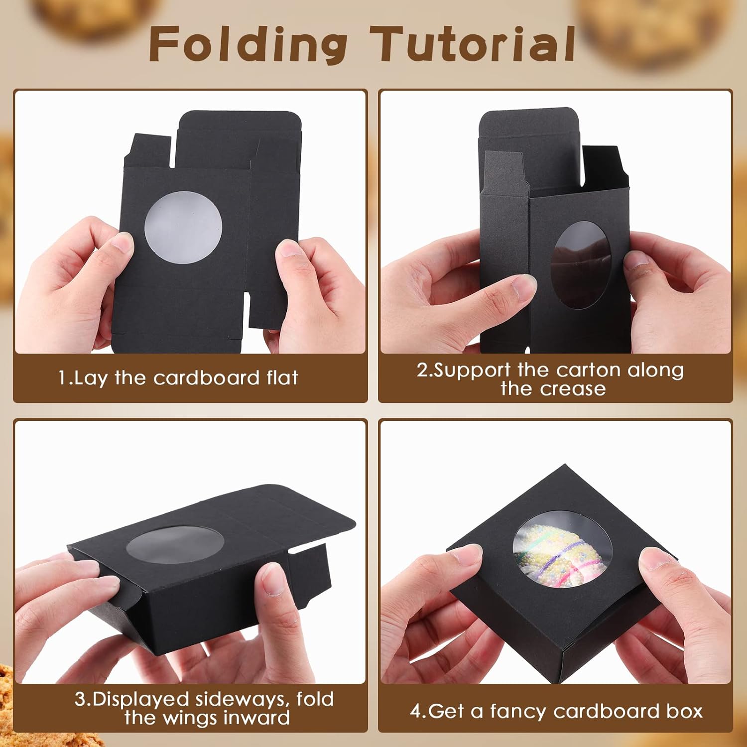 100 Pcs Black Soap Boxes with Window Gift Wrappers