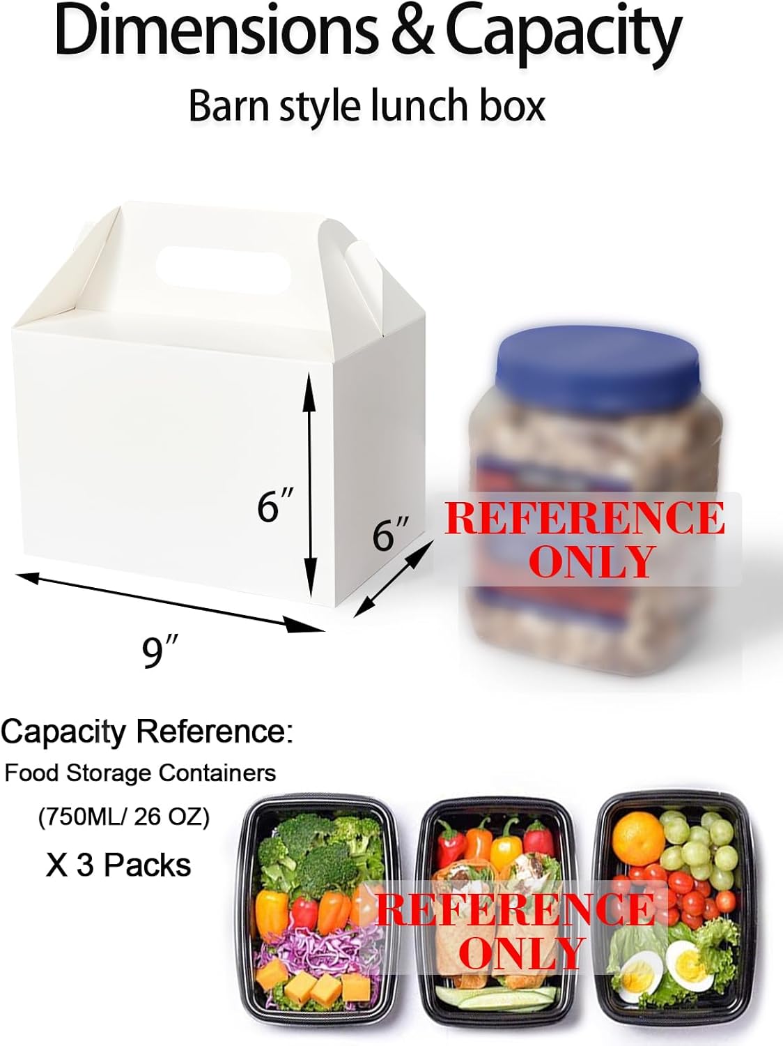 50 Ct White Party Gift Boxes with Handles