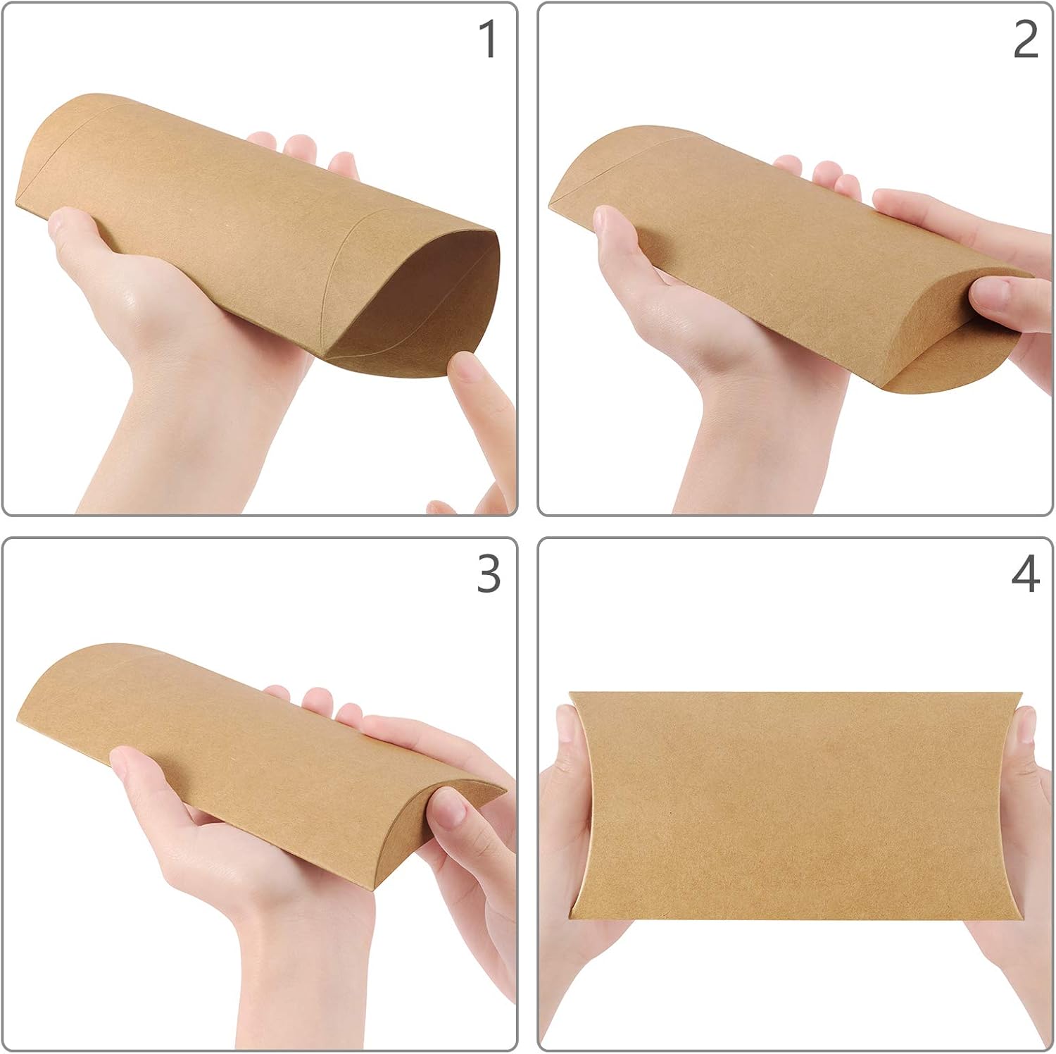 Eupako 63x37x1 Inch Kraft Pillow Boxes 50 Pack