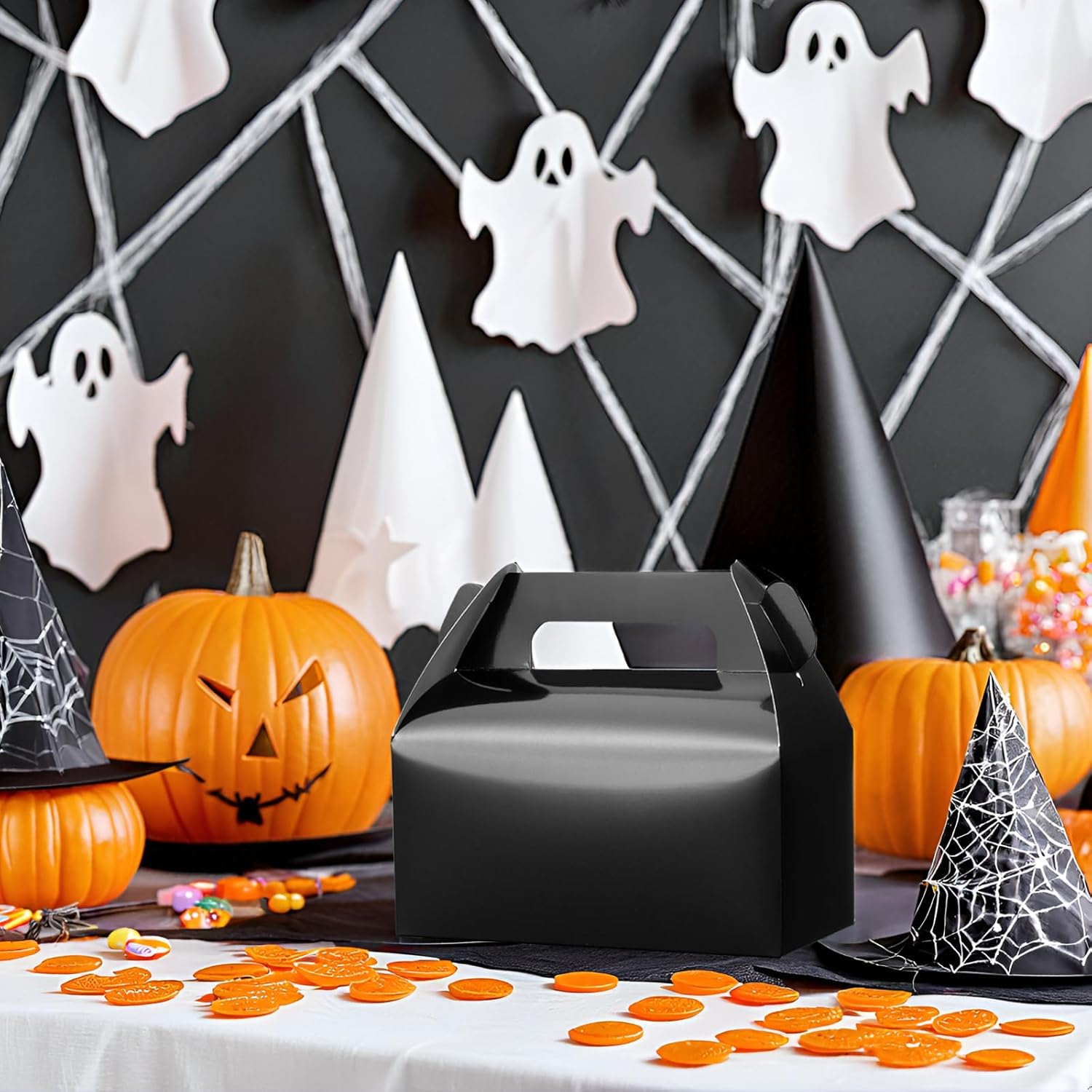 UnicoPak 30 Black Gable Treat Boxes for Parties