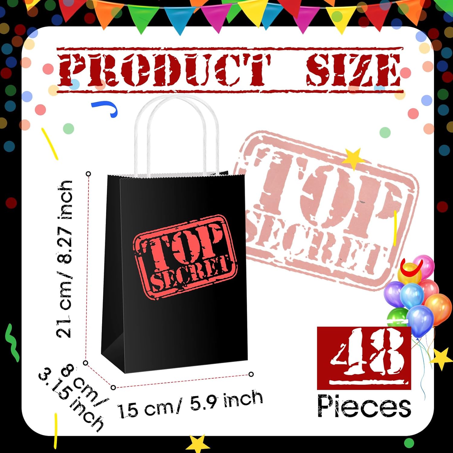 Lincia 32 Piece Top Secret Party Favor Bags